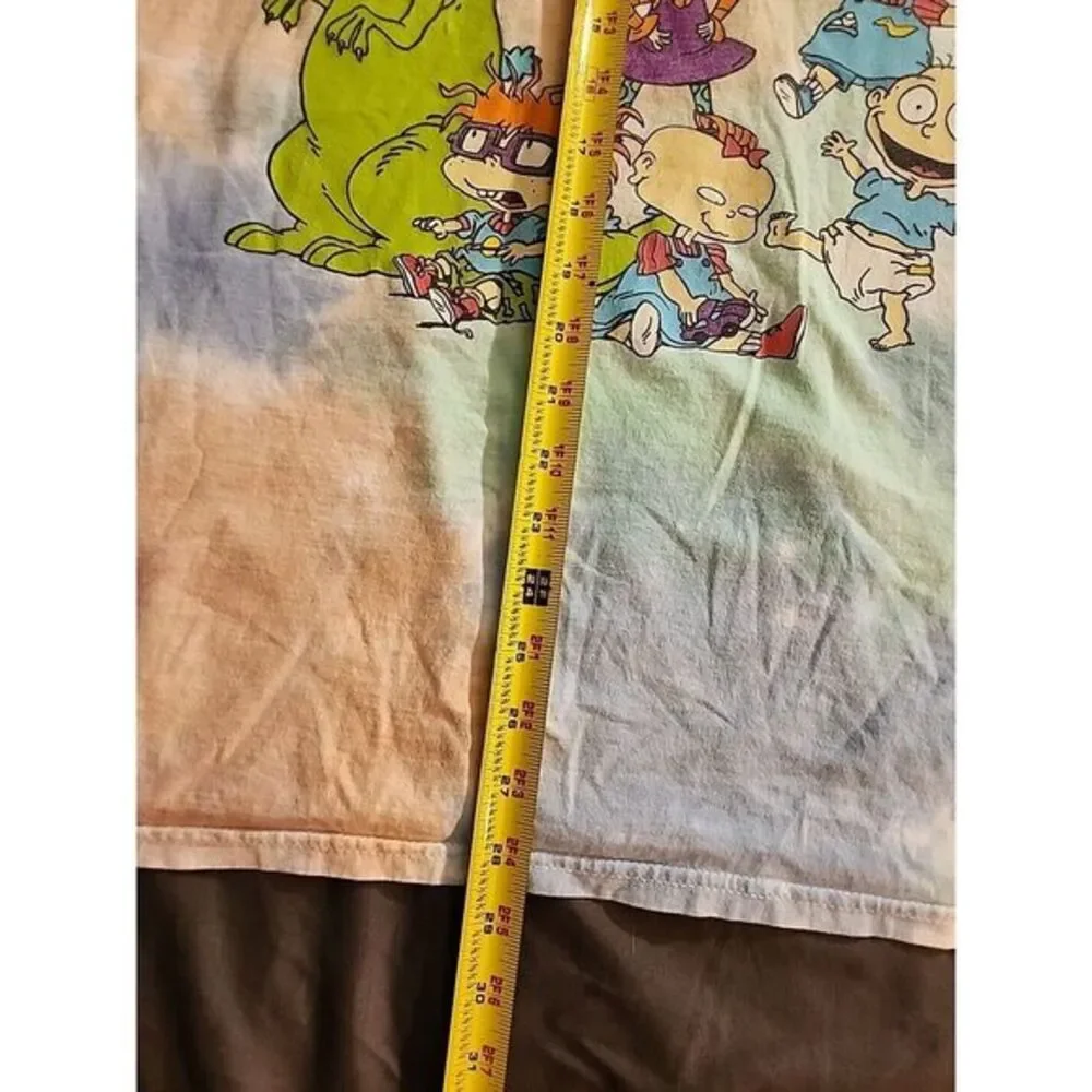 Vintage Nickelodeon Medium Large Rugrats White Tie Dye Tee Shirt T-Shirt Top‎
